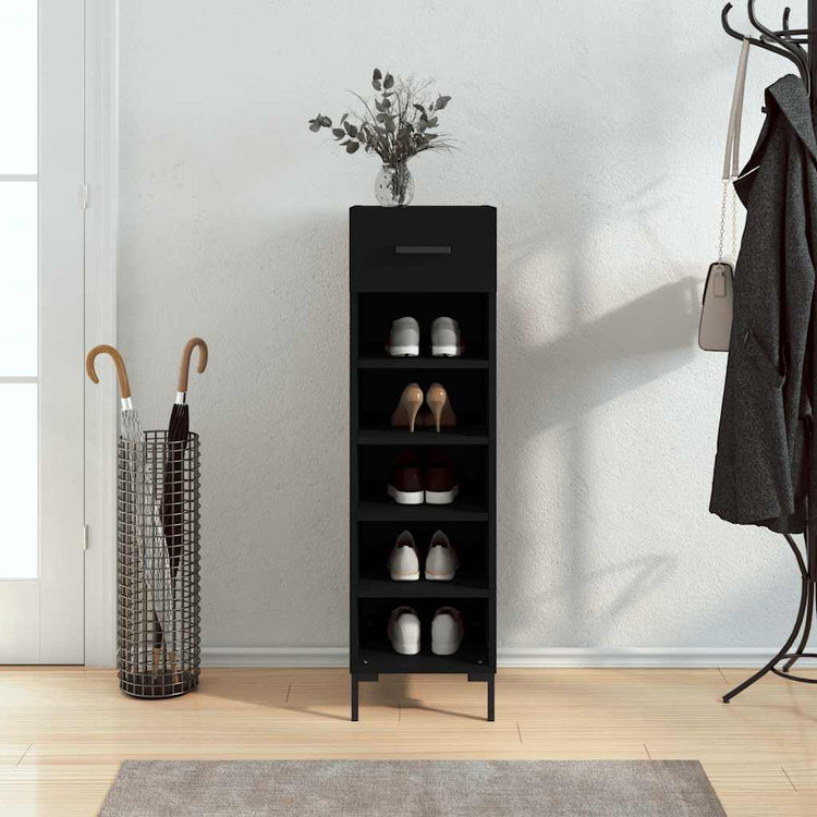 Vidaxx Schuhschrank 30x35x105 cm lackiertes Holz schwarz