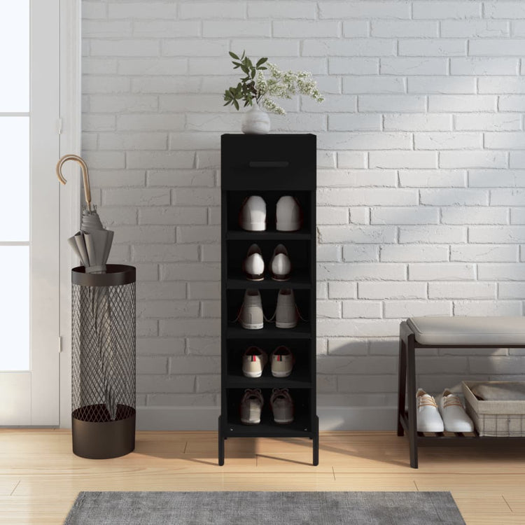 Vidaxx Schuhschrank 30x35x105 cm lackiertes Holz schwarz
