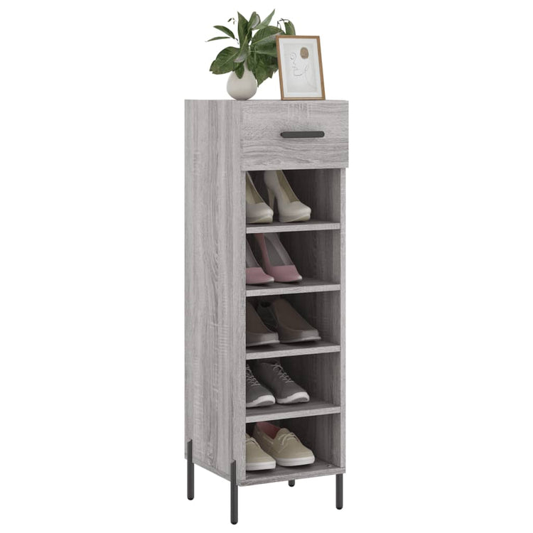 Vidaxx Schuhschrank 30x35x105 cm, Holzwerkstoff, Farbe Sonoma-Eiche grau