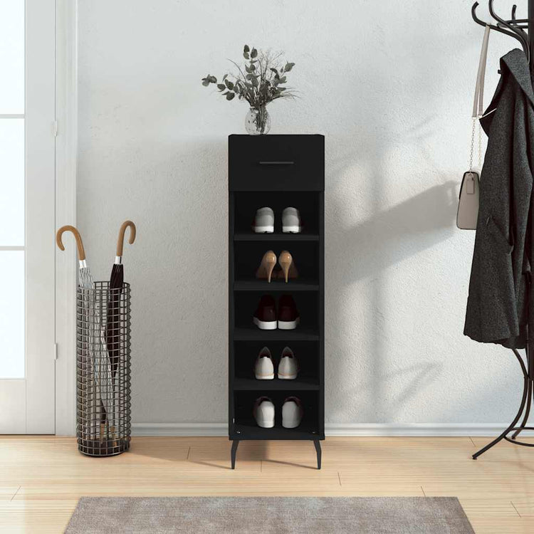 Vidaxx Schuhschrank 30x35x105 cm lackiertes Holz schwarz