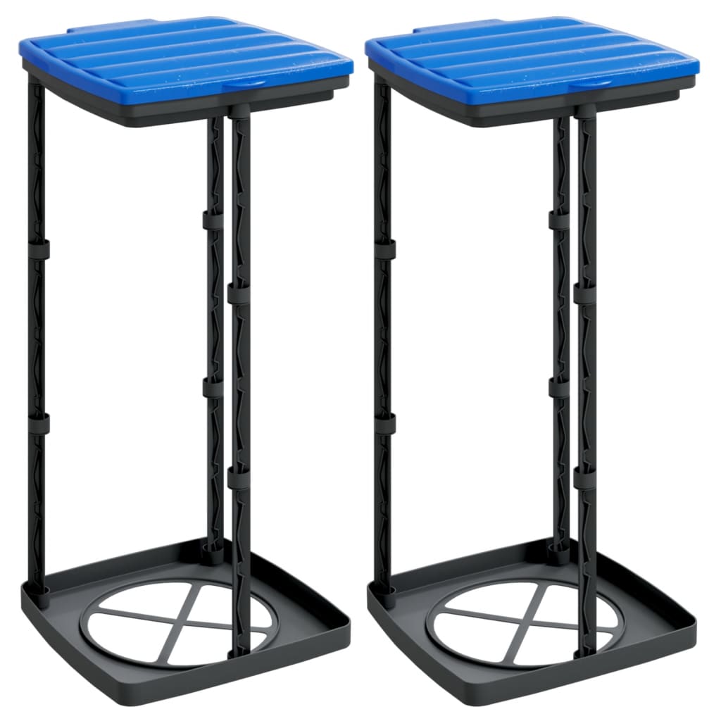 Vidaxl Müllsackhalter 2 PCs 60 l PP Schwarz und Blau