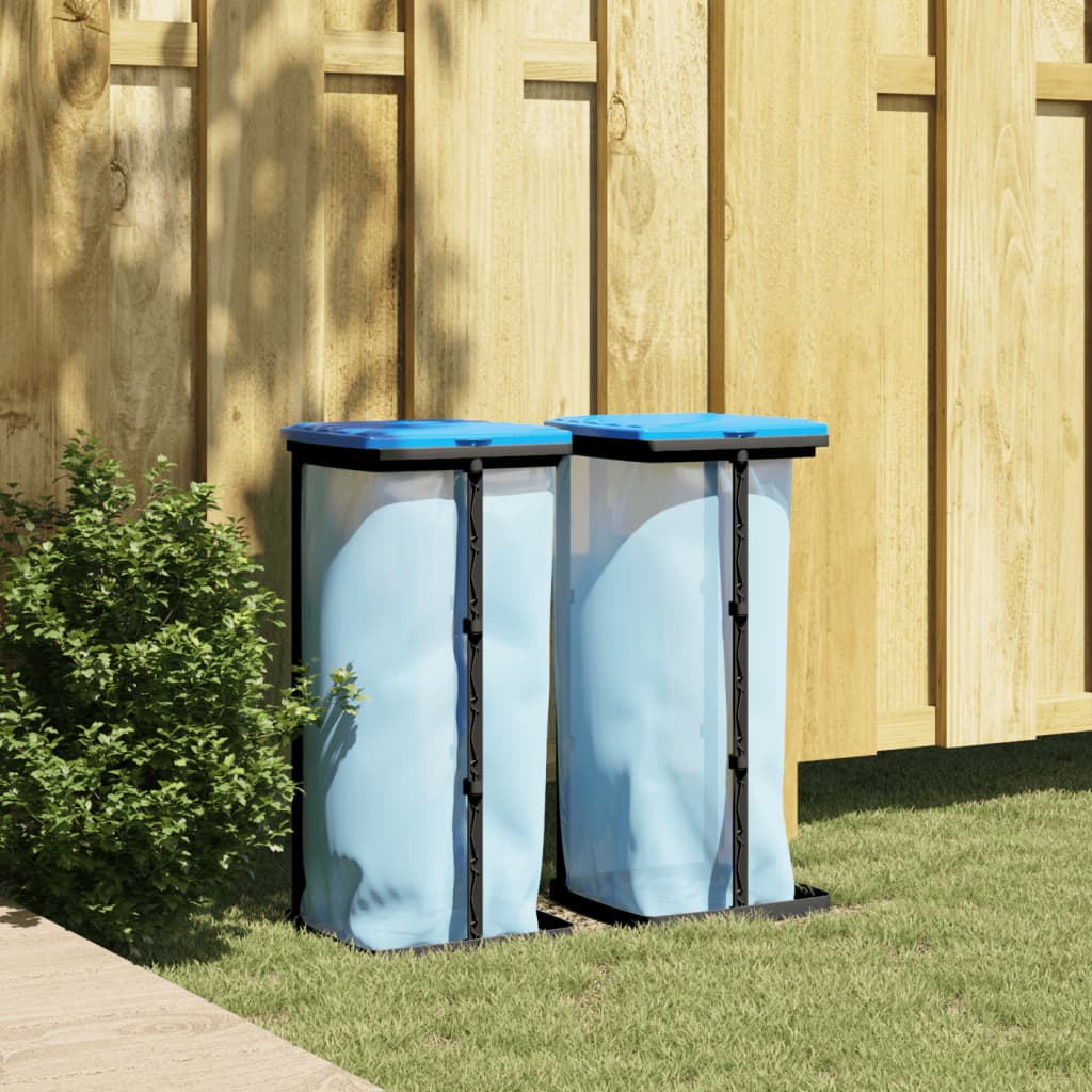 Vidaxl Müllsackhalter 2 PCs 60 l PP Schwarz und Blau
