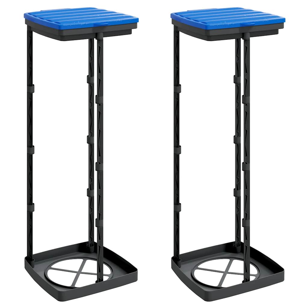 Vidaxl Müllsackhalter 2 PCs 120 l PP Schwarz und Blau