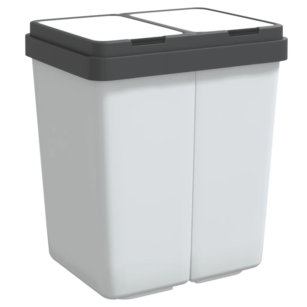 Vidaxl Müll kann 2x25 l weiß verdoppeln