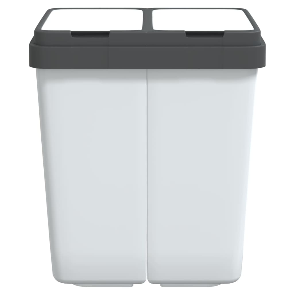 Vidaxl Müll kann 2x25 l weiß verdoppeln