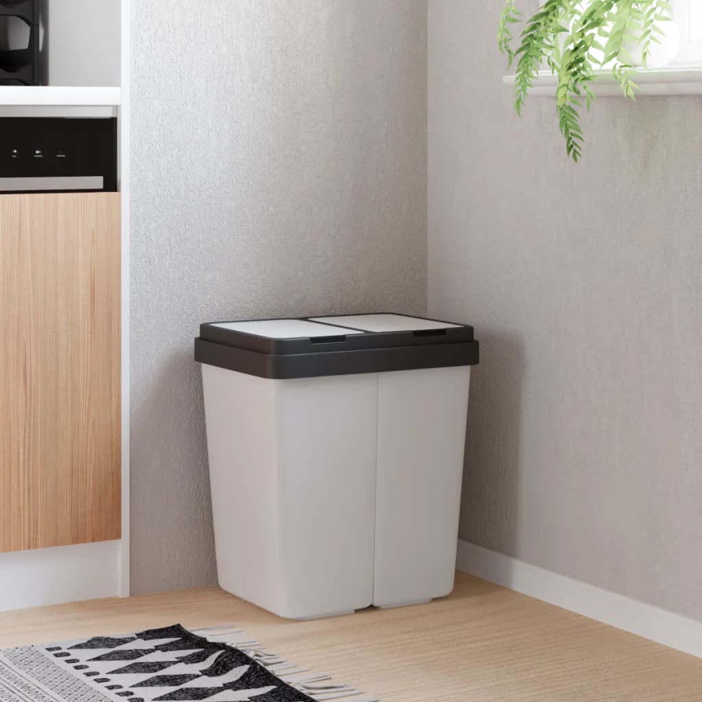 Vidaxl Müll kann 2x25 l weiß verdoppeln
