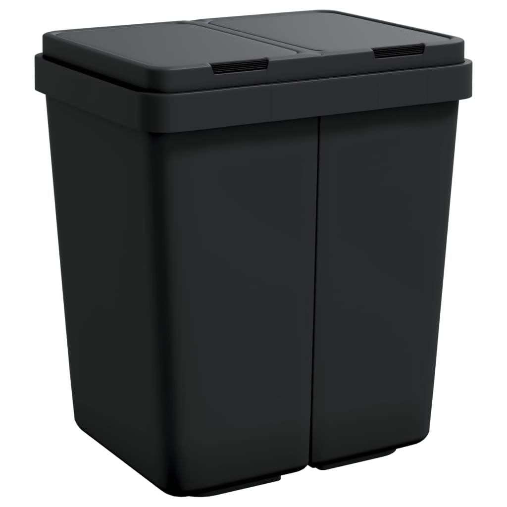 VIDAXL -Doppelgarbage 2x25 L Anthrazit -gelenkt