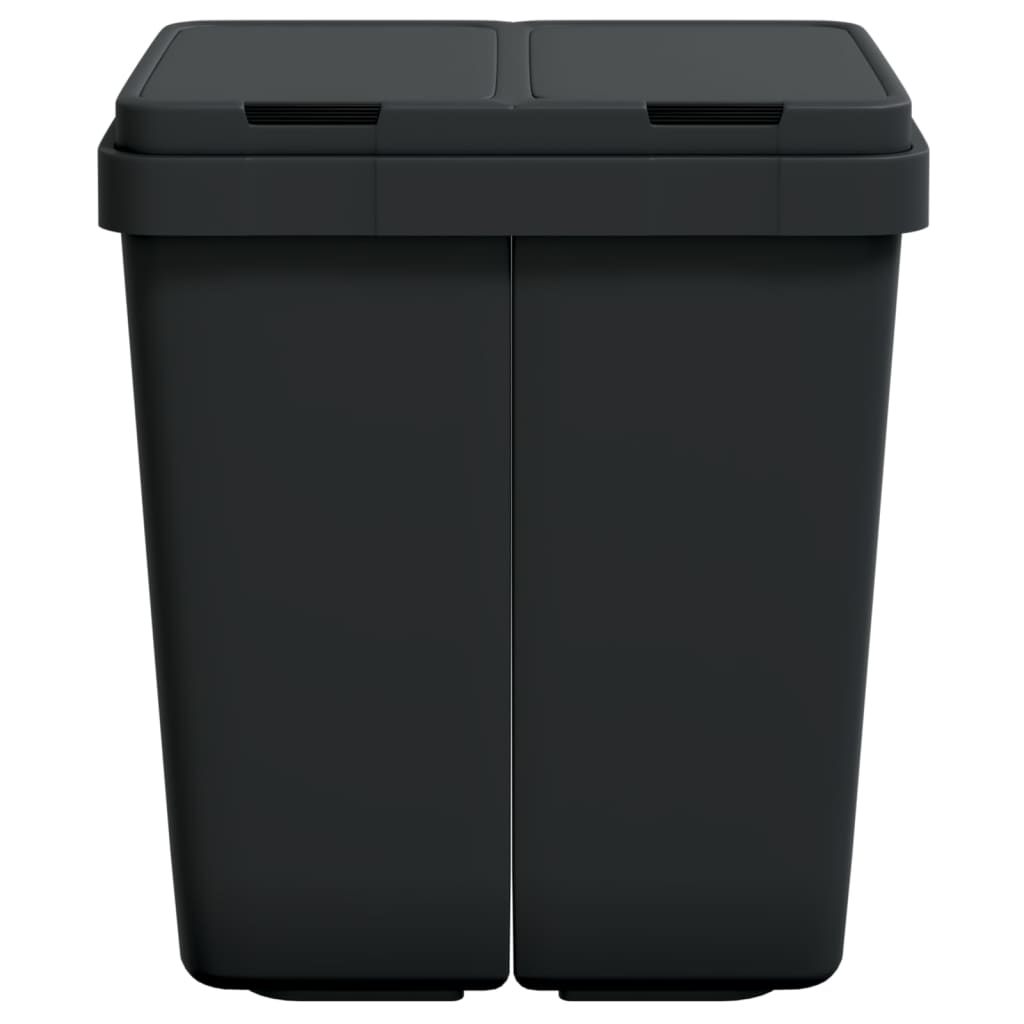 VIDAXL -Doppelgarbage 2x25 L Anthrazit -gelenkt