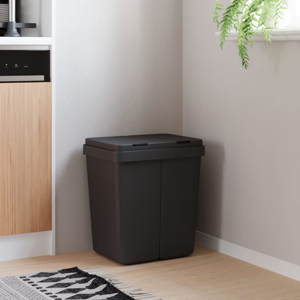 VIDAXL -Doppelgarbage 2x25 L Anthrazit -gelenkt