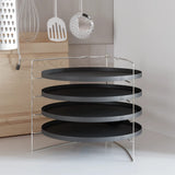 Vidaxl Pizza Pans 4 ST mit Rack Ø 28 cm Stahl - afbeelding 1