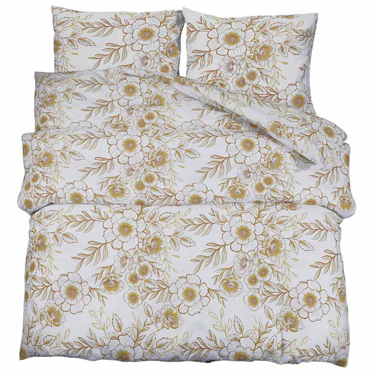 Vidaxl Duvet Overray Set 140x200 cm Baumwoll weiß und braun