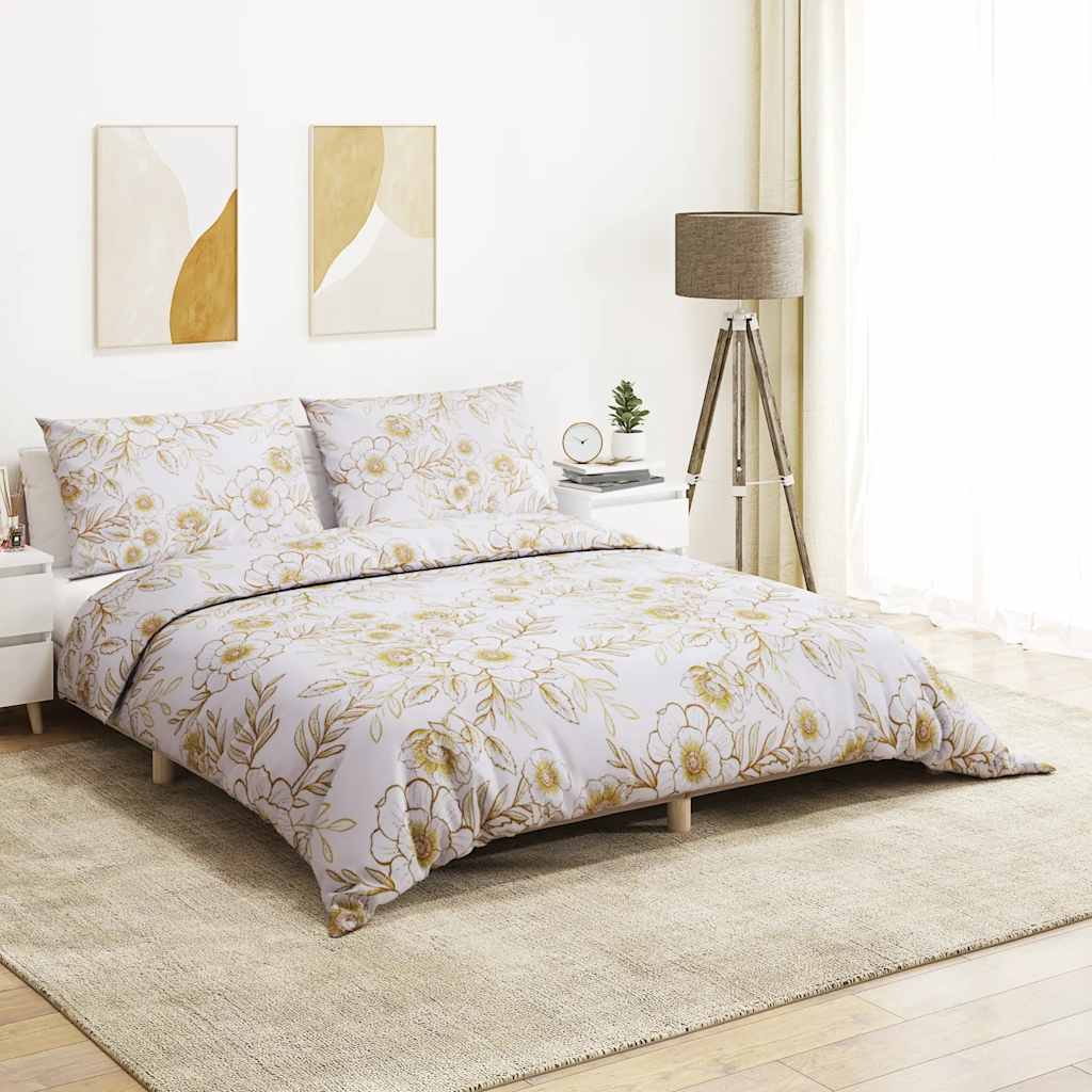Vidaxl Duvet Overray Set 140x200 cm Baumwoll weiß und braun