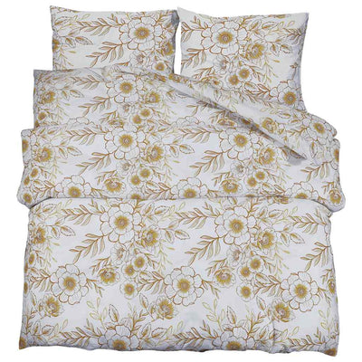Vidaxl Duvet Crossing Set 200x200 cm Baumwoll weiß und braun