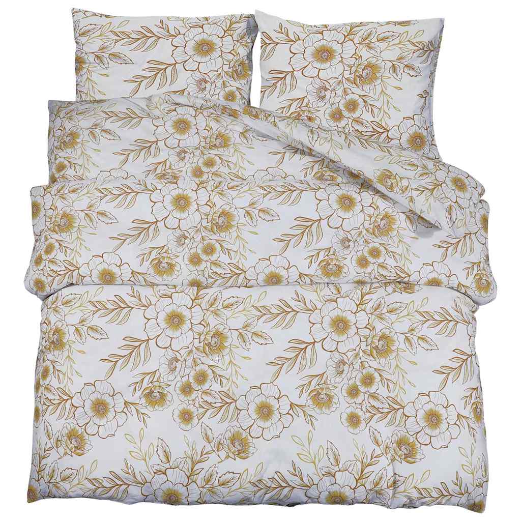 Vidaxl Duvet Overray Set 220x240 cm Baumwoll weiß und braun