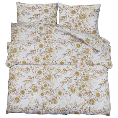 Vidaxl Duvet Overray Set 220x240 cm Baumwoll weiß und braun