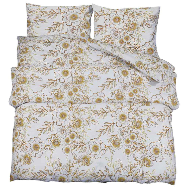 Vidaxl Duvet Overray Set 220x240 cm Baumwoll weiß und braun