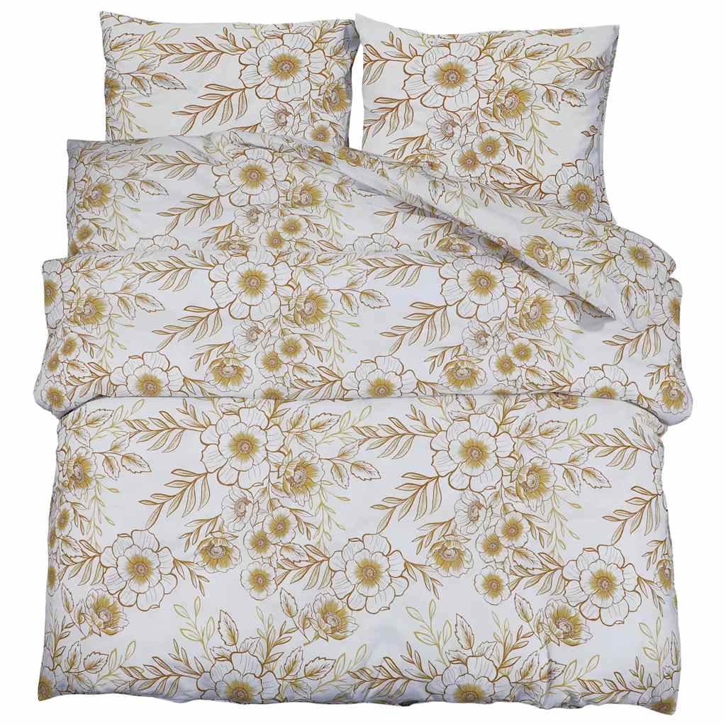Vidaxl Duvet Overray Set 135x200 cm Baumwoll weiß und braun