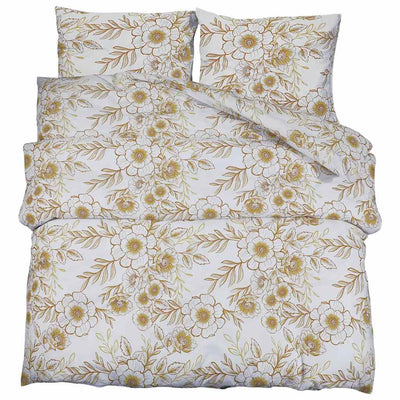 Vidaxl Duvet Overray Set 135x200 cm Baumwoll weiß und braun