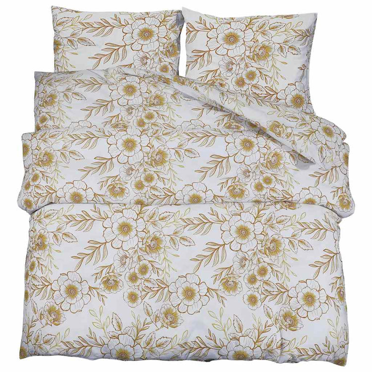 Vidaxl Duvet Overray Set 135x200 cm Baumwoll weiß und braun