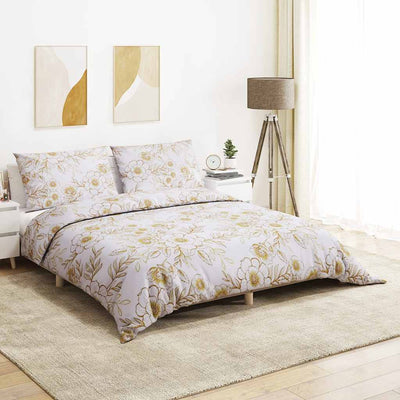 Vidaxl Duvet Overray Set 200x220 cm Baumwoll weiß und braun