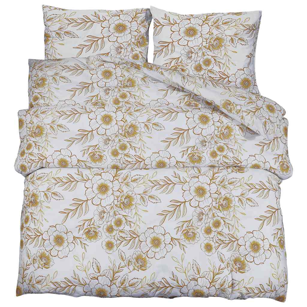 Vidaxl Duvet Overray Set 140x200 cm Baumwoll weiß und braun