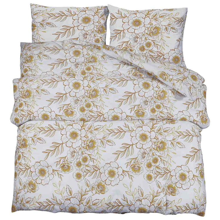 Vidaxl Duvet Overray Set 140x200 cm Baumwoll weiß und braun
