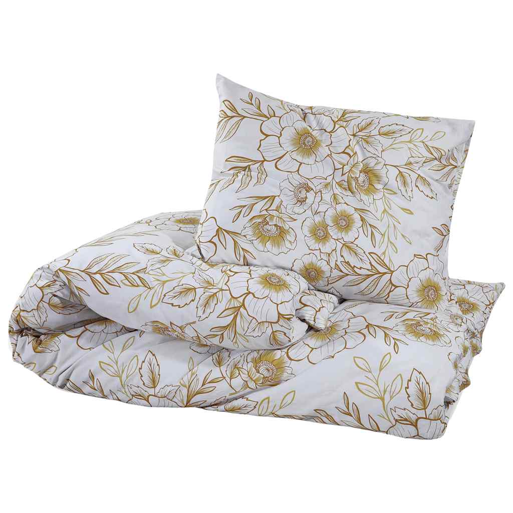 Vidaxl Duvet Overray Set 140x200 cm Baumwoll weiß und braun