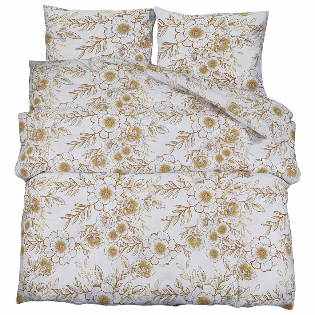 Vidaxl Duvet Overray Set 225x220 cm Baumwoll weiß und braun