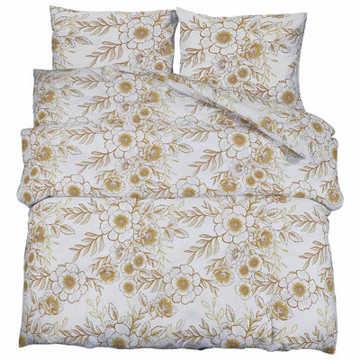 Vidaxl Duvet Overray Set 225x220 cm Baumwoll weiß und braun