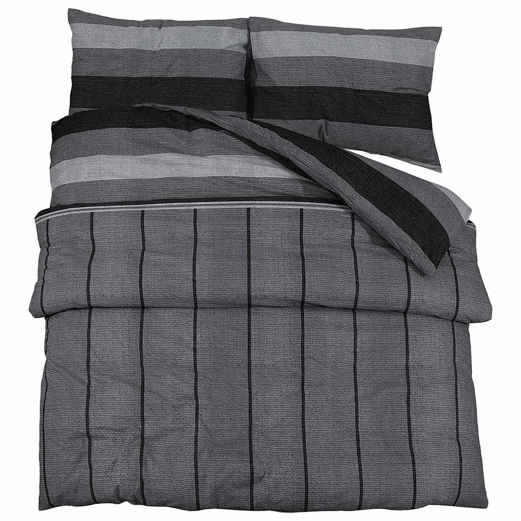 Vidaxl Duvet Overray Set 225x220 cm Baumwolle dunkelgrau