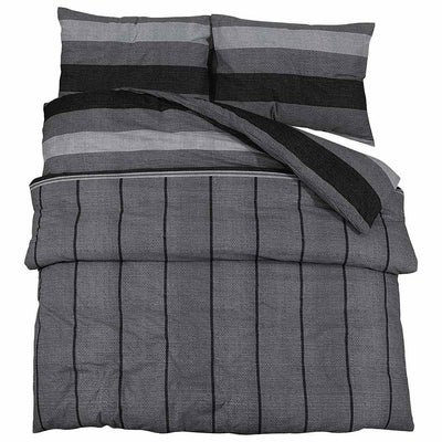 Vidaxl Duvet Overray Set 225x220 cm Baumwolle dunkelgrau