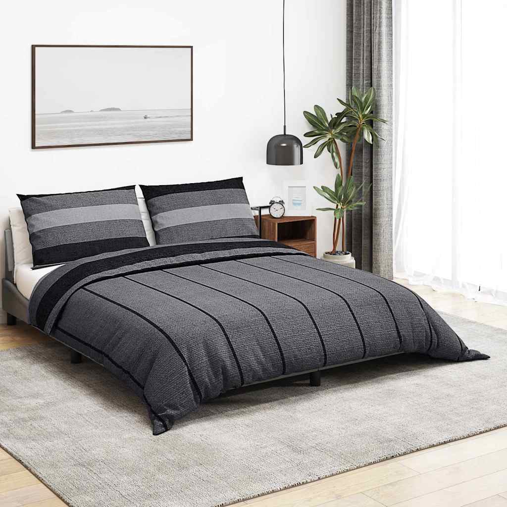 Vidaxl Duvet Overray Set 225x220 cm Baumwolle dunkelgrau