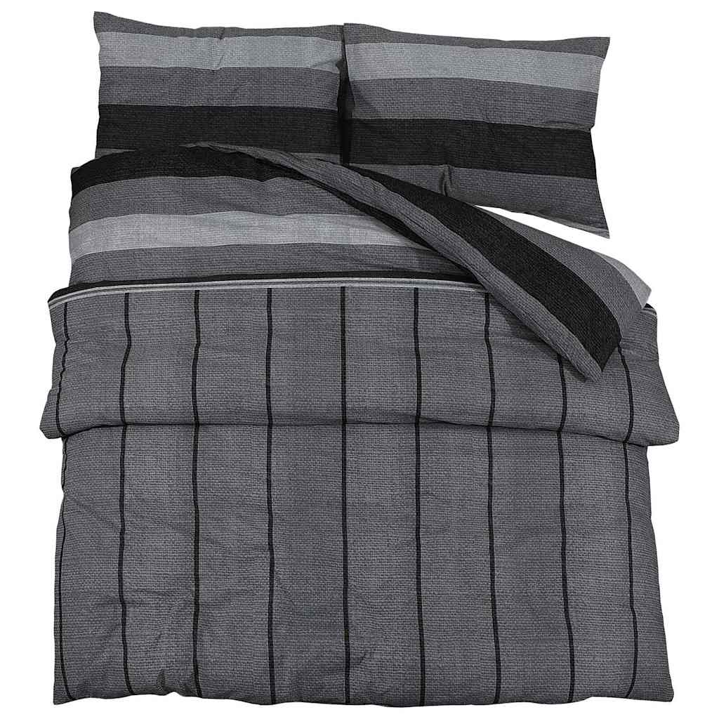 Vidaxl Duvet Overray Set 260x220 cm Baumwolle dunkelgrau