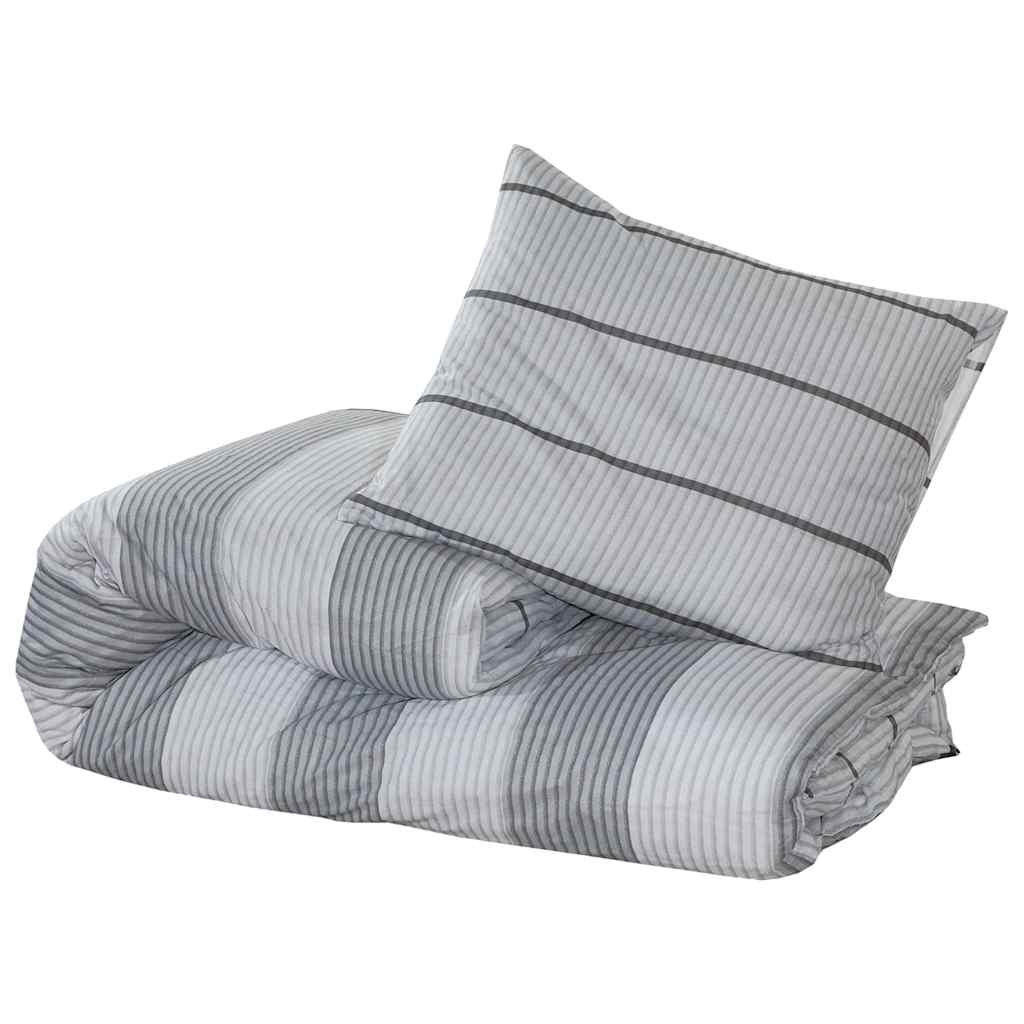 VIDAXL -Duvet -Überraschungs -Set 140x200 cm Baumwollgrau