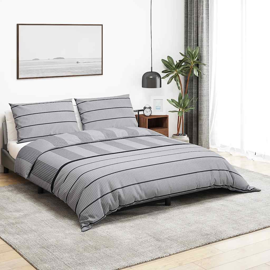 VIDAXL -Duvet -Überraschungs -Set 140x200 cm Baumwollgrau