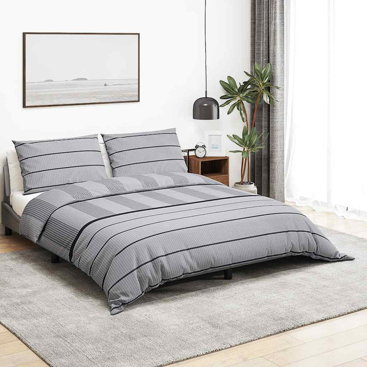 Vidaxl Duvet Crossing Set 200x200 cm Baumwollgrau