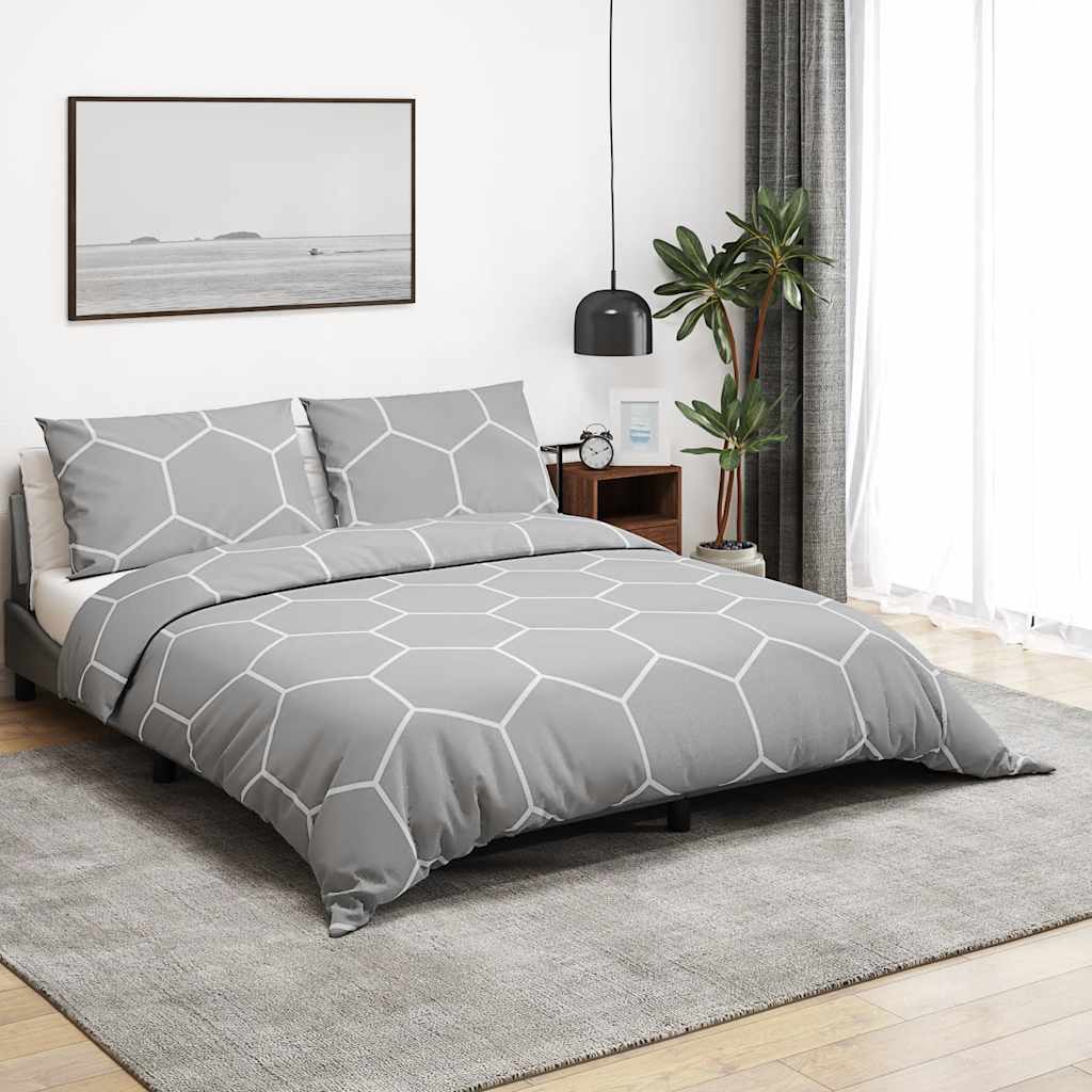 Vidaxl -Duvet -Überraschungs -Set 220x240 cm Baumwollgrau