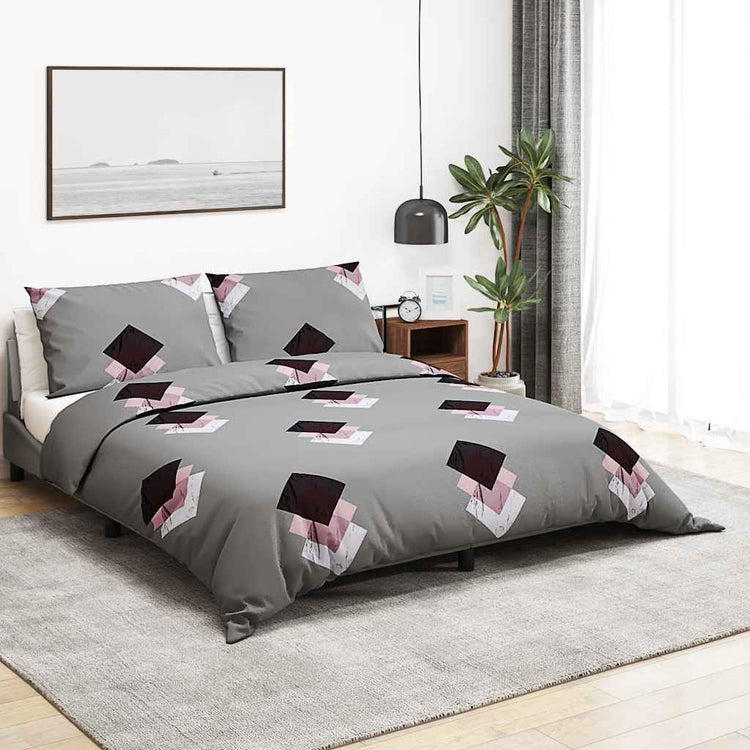 Vidaxl Duvet Crossing Set 240x220 cm Baumwollgrau