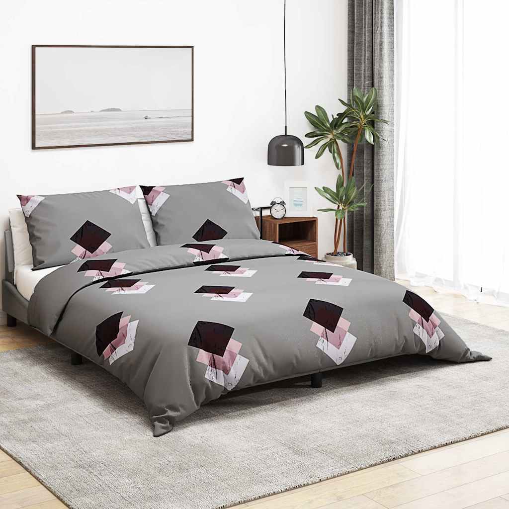 Vidaxl -Duvet -Überraschungs -Set 220x240 cm Baumwollgrau