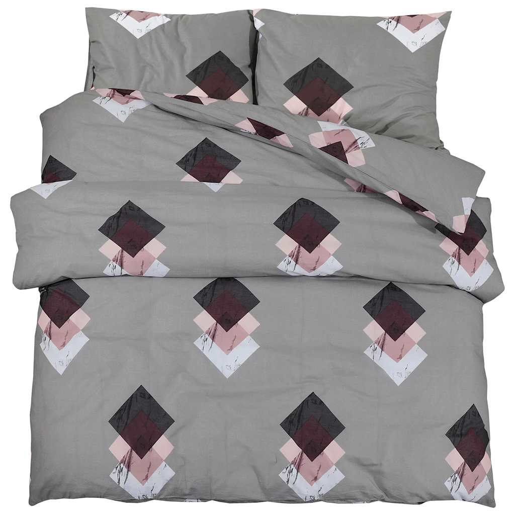 VIDAXL -Duvet -Überraschungs -Set 260x240 cm Baumwollgrau