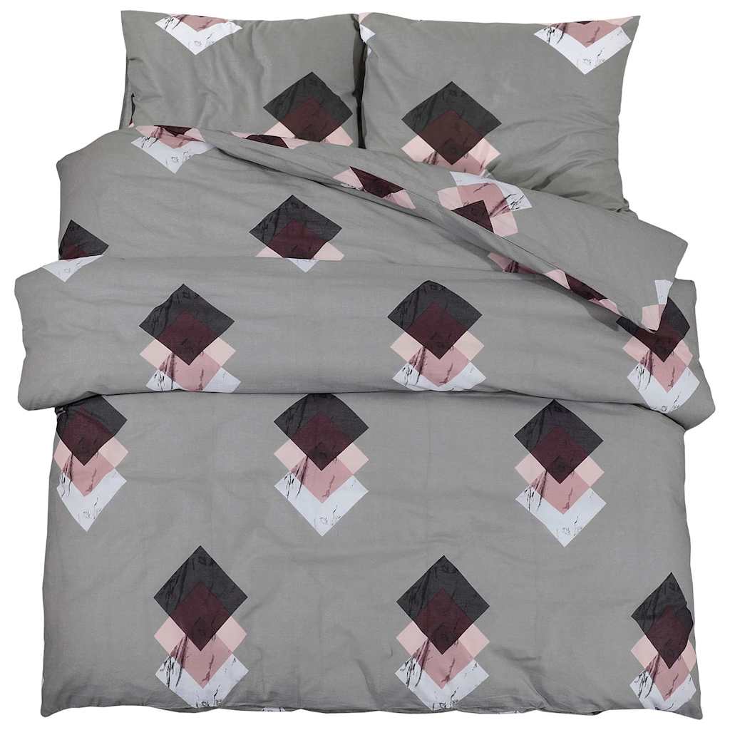 Vidaxx Bettbezug-Set 200x200 cm Baumwolle grau
