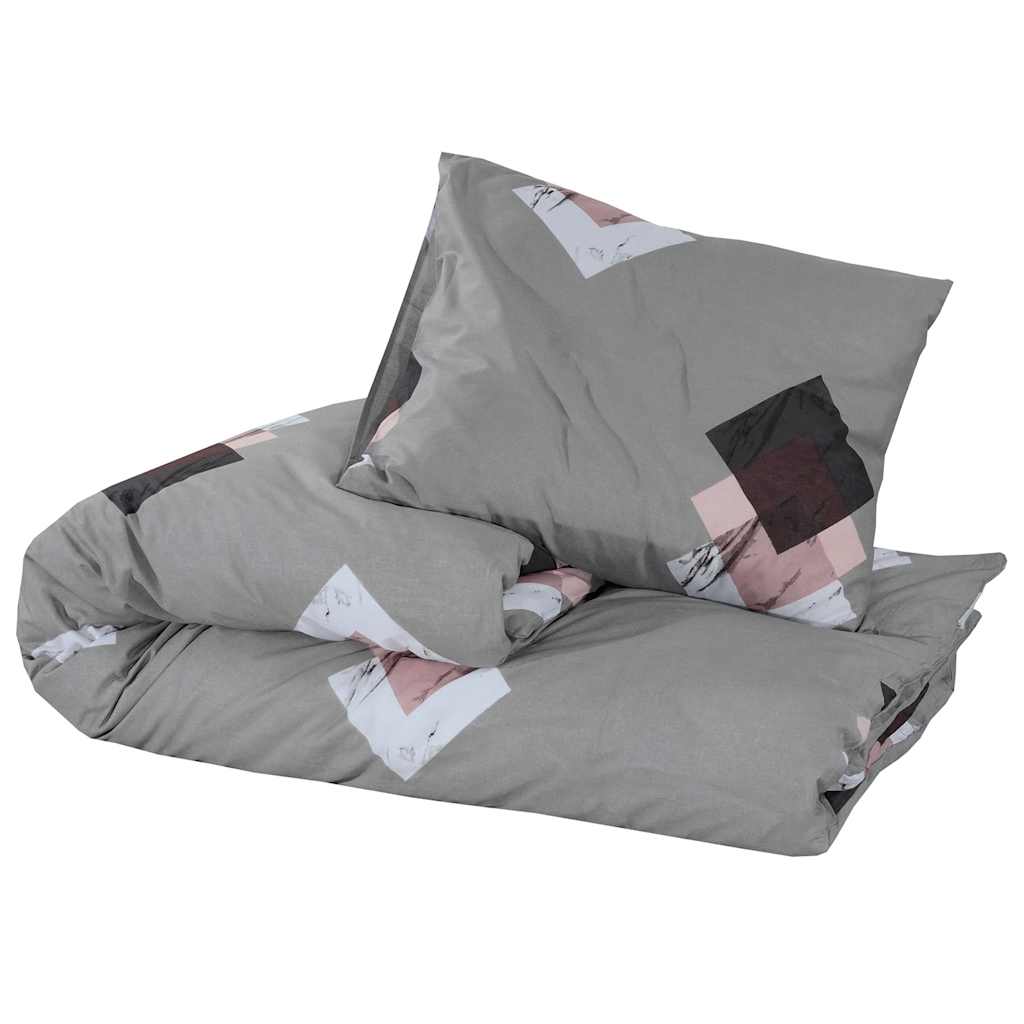 Vidaxx Bettbezug-Set 200x200 cm Baumwolle grau