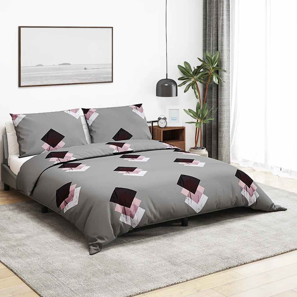 Vidaxx Bettbezug-Set 200x200 cm Baumwolle grau