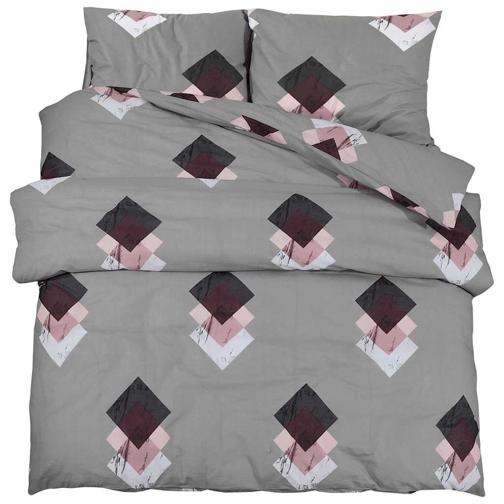 VIDAXL -Duvet -Überraschungs -Set 260x220 cm Baumwollgrau