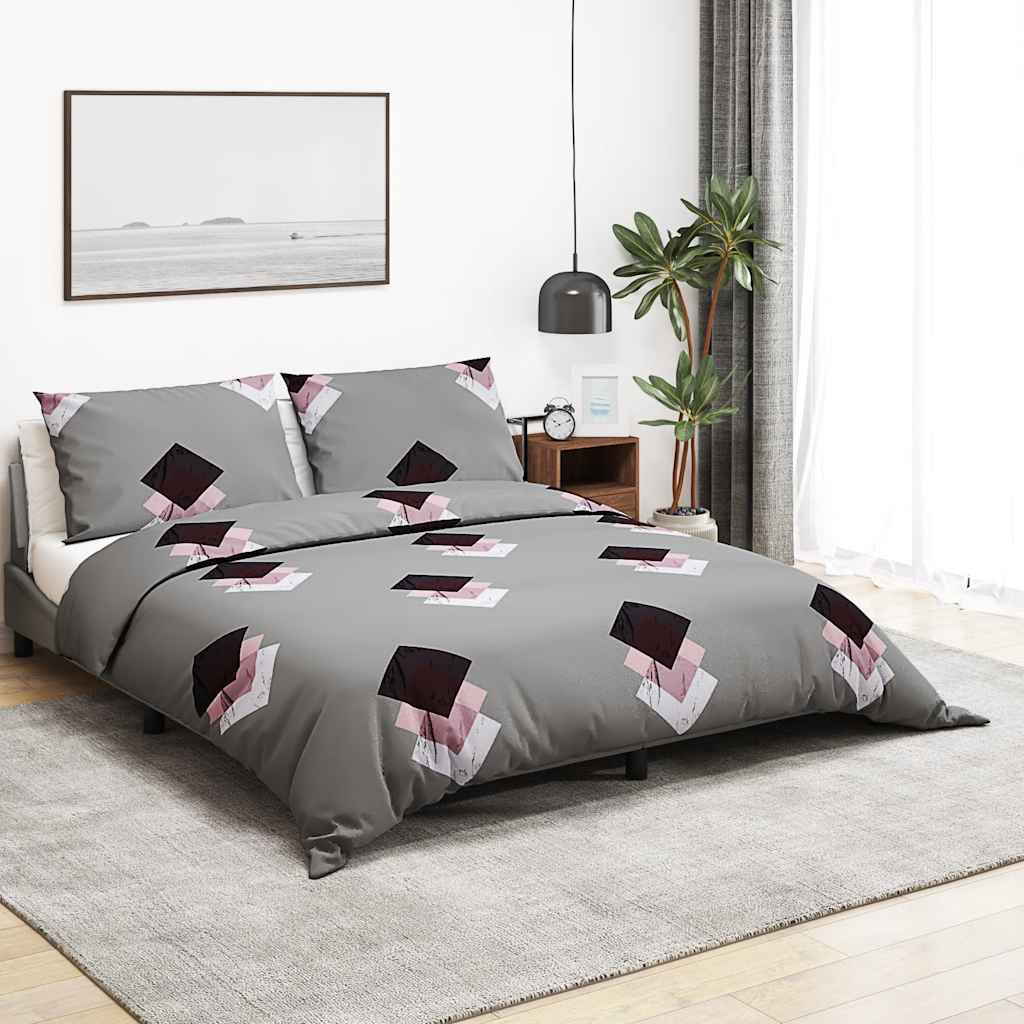 VIDAXL -Duvet -Überraschungs -Set 260x220 cm Baumwollgrau