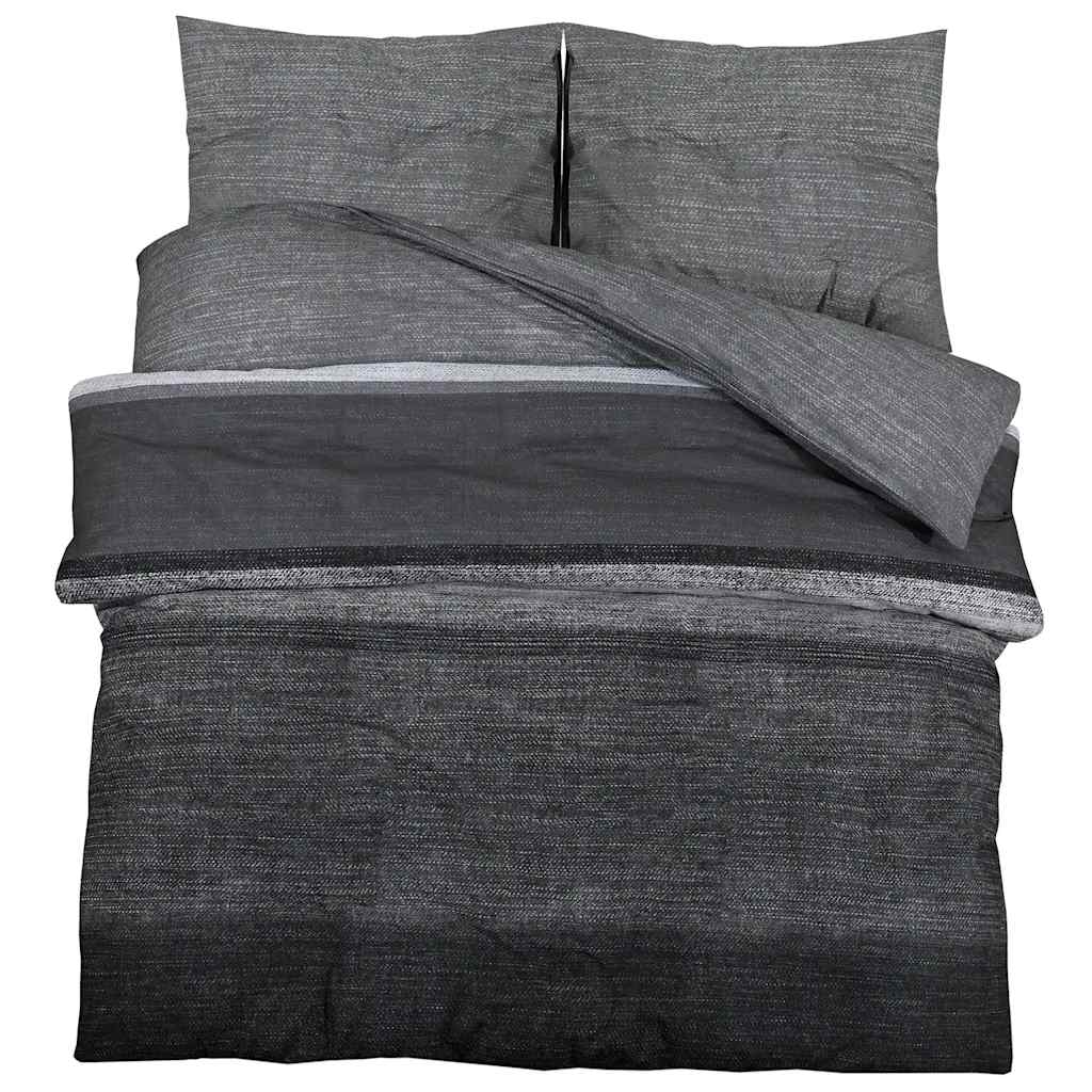 Vidaxl Duvet Overray Set 140x200 cm Baumwolle dunkelgrau