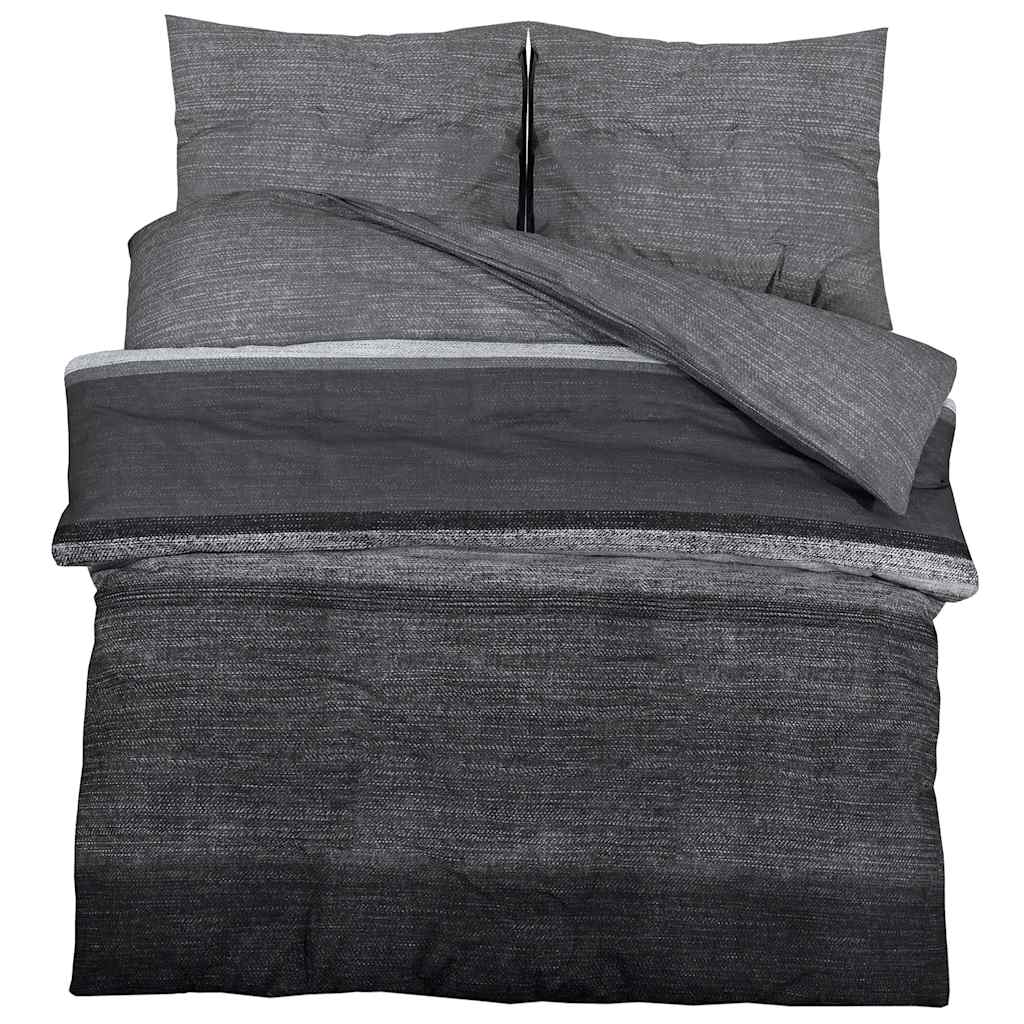 Vidaxl Duvet Overray Set 240x220 cm Baumwolle dunkelgrau