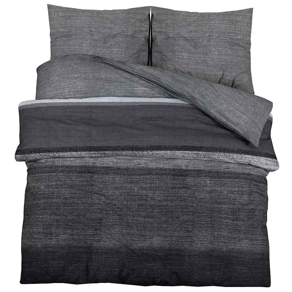Vidaxl Duvet Cover Set 260x240 cm Baumwolle dunkelgrau