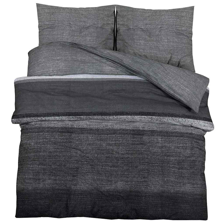 Vidaxl Duvet Cover Set 260x240 cm Baumwolle dunkelgrau