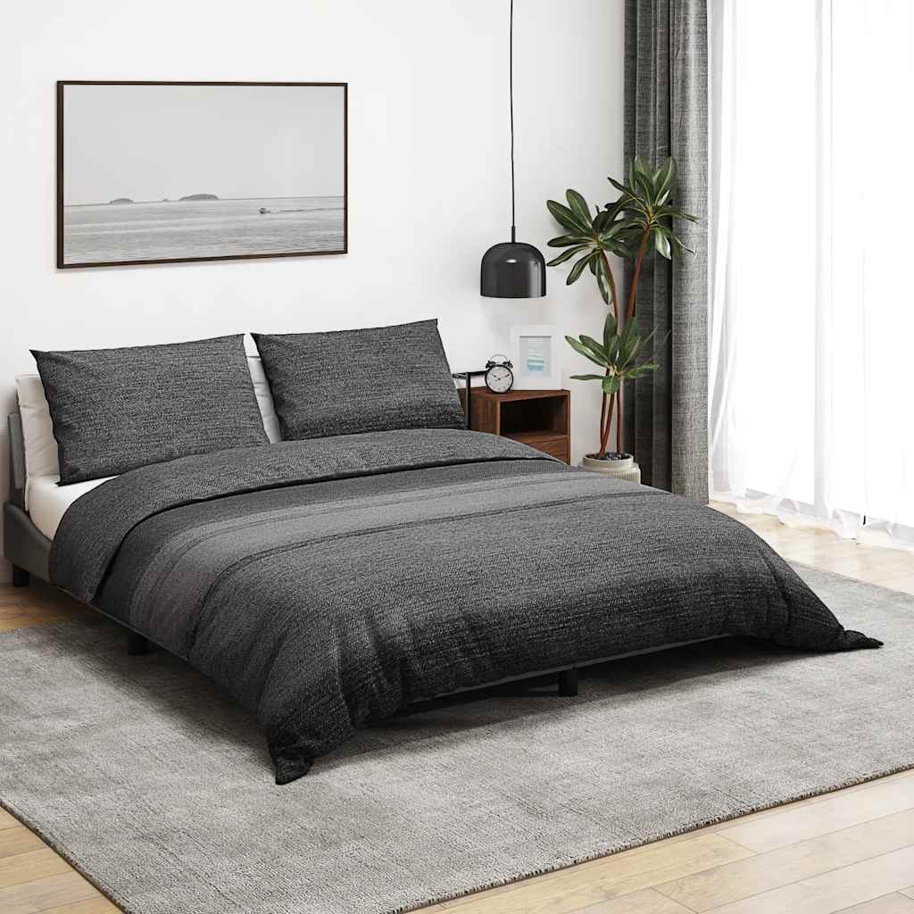 Vidaxl Duvet Overray Set 200x200 cm Baumwolle dunkelgrau